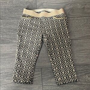 Patterned Kids Leggings with Gold Accents